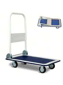 Folding Platform Truck Hand Flatbed Push Dolly Cart Folding Heavy Duty Rolling Cart With 4 Wheels Outdoor Decor