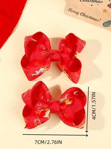 10pcs/30pcs Christmas Girls Assorted Gold & Silver Foil Bow Hair Clips Claws, Suitable For Holiday Gifts (Random Pattern)