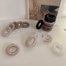 9pcs Durable, Simple, Elastic Hair Ties, Spiral Hair Ties, Suitable For Washing Face And Daily Use - Ombre - View 5