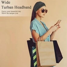 6 Băng đô bản rộng phong cách Bohemian cho nữ, màu trơn, thích hợp cho tập yoga, chạy bộ, thể thao và thời trang - 6 cái - Xem 2