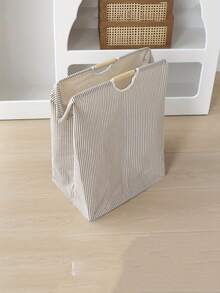 1 giỏ đựng đồ giặt bằng vải có thể gấp lại, giỏ đựng quần áo bẩn di động để lưu trữ trong phòng ngủ, phòng tắm và phòng giặt. Thiết kế đơn giản với tay cầm bằng gỗ, sức chứa lớn cho đồ chơi và búp bê - Nhiều màu - Xem 2