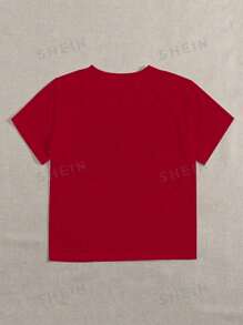 Women's T-Shirt With Watermelon Print - 紅色 - 查看 2