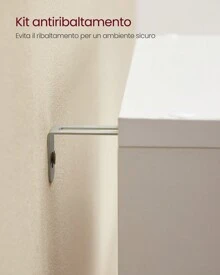 VASAGLE Libreria a 10 scomparti, scaffale con scomparti aperti, per decorazioni, cornici, soggiorno, camera da letto, ufficio, 29 x 129,5 x 129,5 cm, marrone rustico/Bianco/Marrone Cammello/Beige Rovere - Bianco - Visualizzare 3