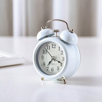 Nordic Style Creative Student Alarm Clock With Cute Design, Metal Bedside Clock, Table Clock For Home,Home Decor ,Room Decor Gifts Birthday Graduation Digital Clock Bedroom Decor Dormitory Decor Back To School School Decor School Surprise School Supplies