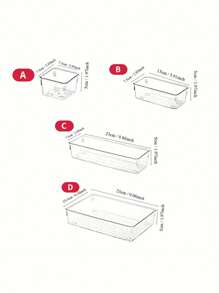 Asnews 25/44pcs Clear Plastic Drawer Organizer Set, 4 Sizes Desk Drawer Divider Organizers, Storage Bins For Makeup, Jewelry, Gadgets For Bedroom, Bathroom, Office - 透明的 - 查看 2