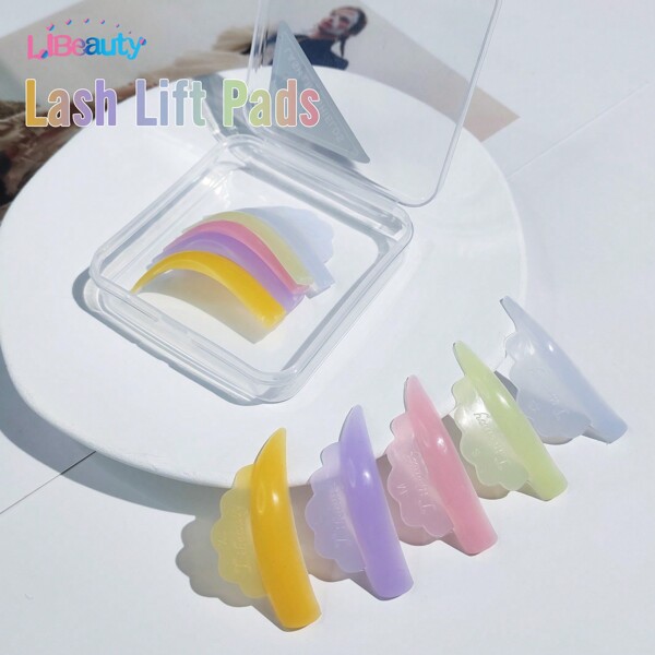 Libeauty Lash Lift Pads, 10 Pcs Lash Lift Shields, Lash Lift Rods, 5 Sizes, New Design, Reuse Eyelash Lift Pads For Lash Lift At Home And Salon