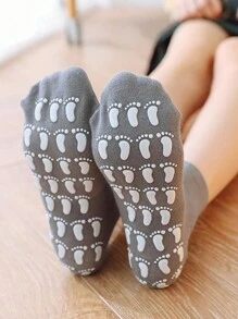 yuluan 1 Cặp vớ giữ ấm chân bằng silicon chống trượt, vớ giữ ấm chân thoáng khí khi tập yoga, tập nhảy, thể dục, dành cho người lớn, phù hợp cho mùa xuân, hè và thu, phù hợp với mọi người - Xám - Xem 7