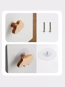 1pc Creative Cartoon Animal Shaped Wooden Cabinet Door/Drawer Pull Handle, Suitable For Various Cabinets, Wardrobes, Nightstands, Decorative Cabinets, Drawers, Cute Design Adds Fun To Cozy Rooms Baby Shower Family Decorations Gifts