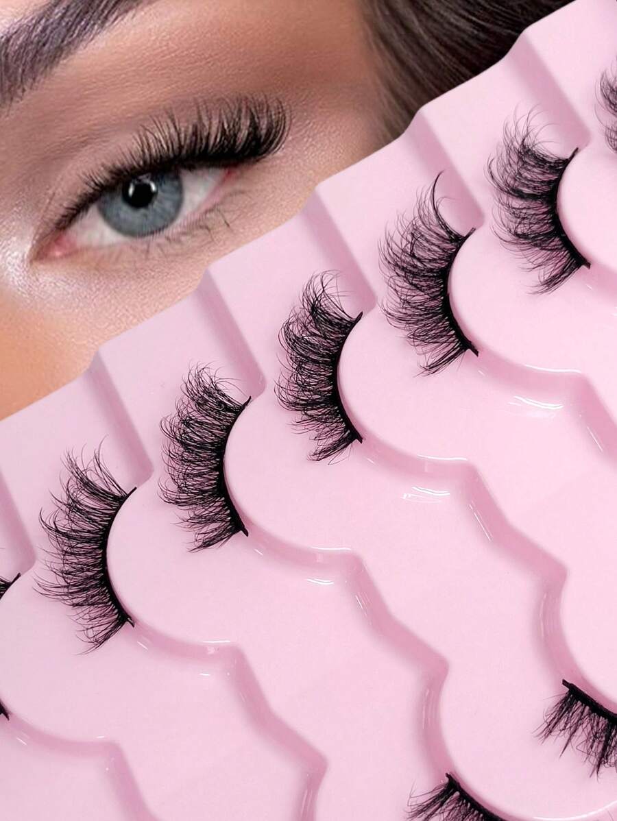 Rikuaild Half Lashes 7 Cặp Lông Mi Giả Mềm Mịn Mắt Mèo Tự Nhiên Có Thể Tái Sử Dụng Lông Mi Giả Dụng Cụ Trang Điểm Mi giả, Lông Mi, Lông Mi Giả - lông mi mềm mại - Xem 1