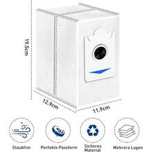 15pcs Antibacterial Vacuum Cleaner Bags For Deebot X2 Omni-3 L Vacuum Cleaner - Replacement Parts - White - View 5