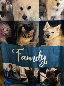 4-Panel Customized Photo Blanket, Plush Flannel Thick Blanket, Can Customize With Any 4 Photos, Great Gift