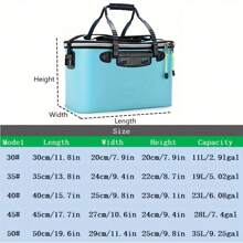 Compact EVA Fishing Gear Bag - Foldable Live Fish Bucket & Tackle Storage, Waterproof Zipper Closure, Suitable For Camping - Black - View 7