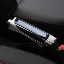 1pc Car Handbrake Cover, Carbon Fiber Pattern, Handbrake Decoration Sleeve, Handbrake Protector, Peach Wood Color