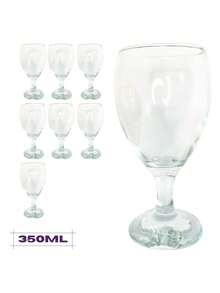 Set Of 8 Wine Glasses 350ml Transparent Glass Water - trắng - Xem 5