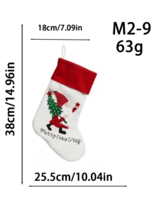 1pc/2pcs Velvet Christmas Stocking, 14.96inch With Cartoon Santa Claus Backpack Design, Suitable For Holiday Party Scene Decoration, DIY Christmas Tree Home Decor Hanging Ornaments - Multicolor - View 7