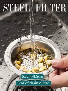 1 件不锈钢厨房水槽滤网、排水塞和水槽过滤器 - 銀色 - 查看 1
