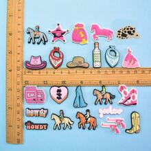 11/23 件西部牛仔主题鞋饰套装，PVC 沙滩包鞋饰，鞋饰配件，生日圣诞节情人节万圣节派对礼物