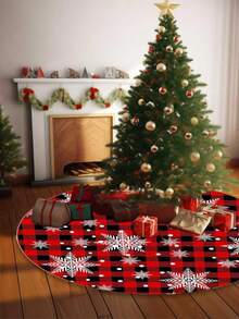 36/48/60 英寸圣诞树裙，红色树裙，适用于圣诞装饰品，圣诞树裙，圣诞装饰，农舍圣诞装饰，圣诞节假日家居派对礼品。最佳生日礼物，家居装饰，房间装饰，冬季 - 彩色 - 查看 3