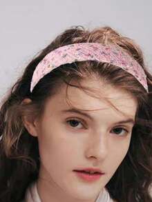 Set de 6 diademas acolchadas de tela rosa, diademas con agarre antideslizante para mujeres - Diademas de espuma color rojo rosa para escuela, accesorios de cabello, Halloween