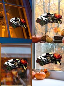 1 Pc Halloween Window Stickers Zombie Car Stickers  Wall Decals Vampire Wall Decor - Black - View 5