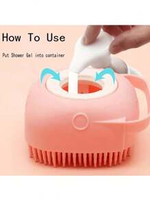 1pc Pet Bath Brush With Built-In Soap Reservoir, Suitable For Cats And Dogs