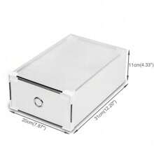 20X Clear Plastic Shoe Storage Boxes Drawer Stackable Foldable Durable Organiser