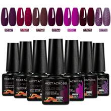 7pcs Gel Nail Polish Set, Autumn Winter Nails , Solid Color Nail Gel Polish Set, Sparkle Glitter Gel Polish, 7.3Ml Semi Permanent Nail Glue Soak Off UV Gel Varnish , Manicure Kit Nail Supplies Nails Art DIY Home Salon Gift For Women - 彩色 - 查看 13