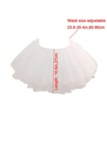 1pc Women Asymmetrical Multilayer Soft Netting Tulle Cosplay Daily Wear Lolita Style Layered Tutu Mini Skirt - Boneless Short Petticoat - View 7