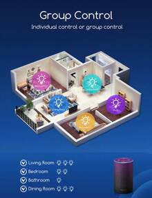 Aigostar Bombilla Inteligente, Bombilla Wifi G45 E14 6.5W, Bombilla Led Inteligente RGBCW Compatible con Alexa, No se Requiere Concentrador. Control Remoto,Control De Voz, 6Uds - RGB+CCT - Ver 6
