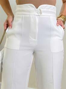 Elegant Women's Fashion Modern Formal Pants With Button And Front Pocket/DD023 - trắng - Xem 5