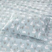 Cozy Touch 3/4 Pieces Lightweight Flannel Bedding Sheet Sets,Utra-Soft Easy Care With 12"-14"Deep Pockets,Multi-Ink Printed Home Textile Fits Diverse Home Decor,3 Pieces Set For Twin Size And 4 Pieces Set For QUEEN-KING-CAL KING Size - Gấu Bắc cực xanh - Xem 4