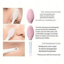 4件套多功能眼部化妆工具，硅胶眼线模板，睫毛膏面膜眼影涂抹器，唇膏涂抹器，眼线引导工具，鼻腔清洁器，黑头刷，适合初学者使用。硅胶眼影唇膏定位器，化妆，价格实惠，房间装饰，梳妆台，旅行，卧室，化妆配件，价格实惠，圣诞礼物，化妆品，化妆工具，便宜好物，礼物，女士礼物，圣诞礼物 - 粉色 - 查看 5