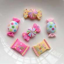 10 piezas de adornos de resina con forma de caramelo surtidos para scrapbooking, manualidades DIY y decoración de teléfonos, tema de alimentos y bebidas - Caboches de dulces coloridos para proyectos creativos