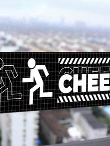 Black Brand Cheer Up Motivational Logo Sticker Tape Waterproof Roll Pack Skateboard Fish Tank Window Glass Edging Decorative Sticker - Multicolor - View 4