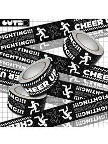 Black Brand Cheer Up Motivational Logo Sticker Tape Waterproof Roll Pack Skateboard Fish Tank Window Glass Edging Decorative Sticker - Multicolor - View 1