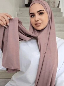 1pc Women's Solid Color Comfortable Stretchy Scarf Hijab Headscarf, Fashionable And Simple, Convenient, Suitable For All Seasons For Abaya Daily Under Cap Veiled Clothes
