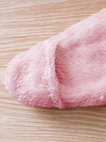 H HIBOBI 保暖蓬松3D熊耳连帽长袖婴儿连体衣，带手脚套（帽子内衬可拆卸），冬季 - 淺粉色 - 查看 6