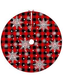 36/48/60 英寸圣诞树裙，红色树裙，适用于圣诞装饰品，圣诞树裙，圣诞装饰，农舍圣诞装饰，圣诞节假日家居派对礼品。最佳生日礼物，家居装饰，房间装饰，冬季 - 彩色 - 查看 1