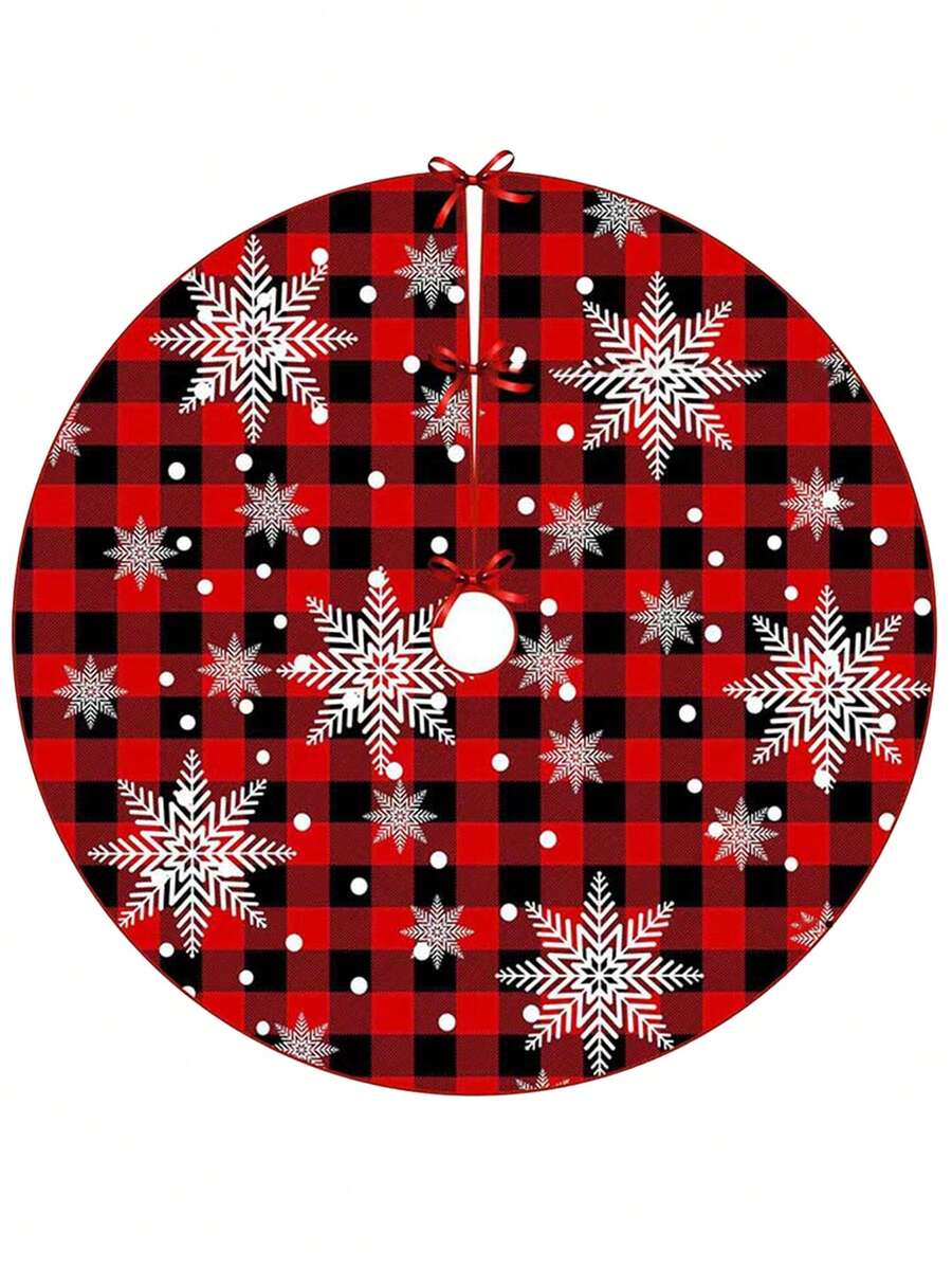 36/48/60 英寸圣诞树裙，红色树裙，适用于圣诞装饰品，圣诞树裙，圣诞装饰，农舍圣诞装饰，圣诞节假日家居派对礼品。最佳生日礼物，家居装饰，房间装饰，冬季 - 彩色 - 查看 1