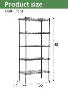 Shelf Metal Shelf Wire Shelving Adjustable Shelf Storage Solution Steel Wire Rack NSF Certified - Black - View 4