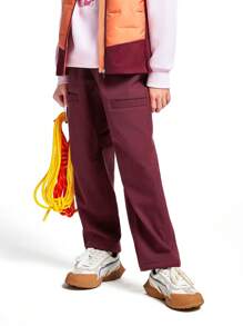 Annil Tween Girls Clothing. Reflective Printed, Solid Color, Simple. Full-Waist Woven Clamdiggers With Composite Fleece. Warm And Temperature-Locking In Winter. Thermal Lined Long Pants.