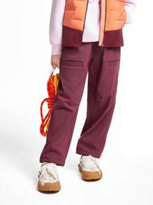 Annil Tween Girls Clothing. Reflective Printed, Solid Color, Simple. Full-Waist Woven Clamdiggers With Composite Fleece. Warm And Temperature-Locking In Winter. Thermal Lined Long Pants.