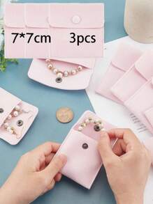 1件/3件/5件双面绒扣珠宝袋翻盖珠宝收纳包小旅行袋戒指珠宝包装袋旅行必需品邮轮必需品宿舍必需品迷你礼品袋，用于珠宝糖果项链手链耳机珠子戒指耳环手表特别适用于生日贺卡婚礼礼物伴娘礼物和旅行必需品配件化妆包化妆包化妆品收纳袋化妆品收纳袋化妆袋化妆包 - 彩色 - 查看 9