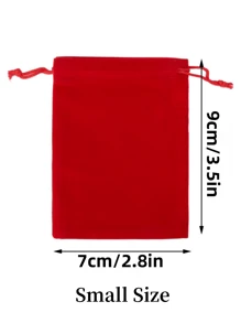 10/20pcs Velvet Bags With Drawstring, Velvet Bags Christmas Wedding Jewelry Bags Red Gift Bags Party Gifts Festival Supplies, Suitable For Gift Packaging, Suitable For Various Festival Parties, Mother's Day Gifts (3 Inches * 4 Inches)