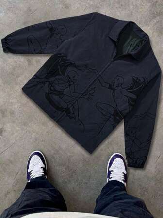 Lättviktsjacka för män med dragkedja, jacka med dragkedja, långa ärmar, lätt vår och höst