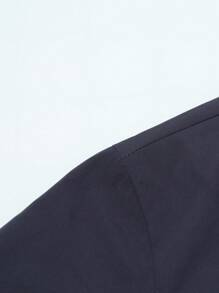 男士印花轻便春秋休闲夹克，拉链开合，翻领，长袖 - 黑色 - 查看 4