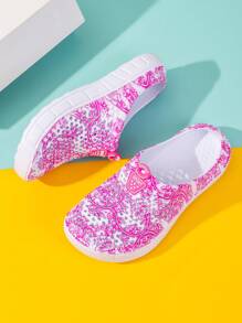 Women&#39;S Garden Casual Slippers, Beach Sandals, Non-Slip Swimming Pool Water Shoes, Home Slippers, Blue And White Porcelain Pattern, Light And Comfortable EVA Hole Shoes