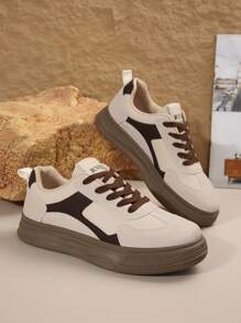 Women's Vintage Platform Lace Up Casual Trainers, Spring Autumn