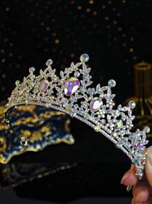 1 chiếc vương miện công chúa kèm phụ kiện đội đầu, băng đô đính pha lê, phù hợp cho phụ nữ và bé gái, phụ kiện cô dâu dự tiệc cưới. - Nhiều màu - Xem 7