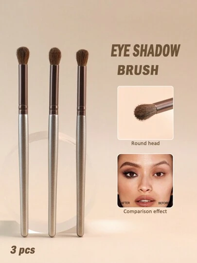 3 Juegos de Brochas Suaves para Maquillaje de Ojos, Incluyendo Brocha para Sombra de Ojos, Brocha Fluorescente, Brocha de Empapado, Herramientas de Maquillaje de Sombra de Ojos de Pelo de Caballo Fino, Brocha de Cejas, Brocha de Sombra de Ojos, Brocha, Regalos